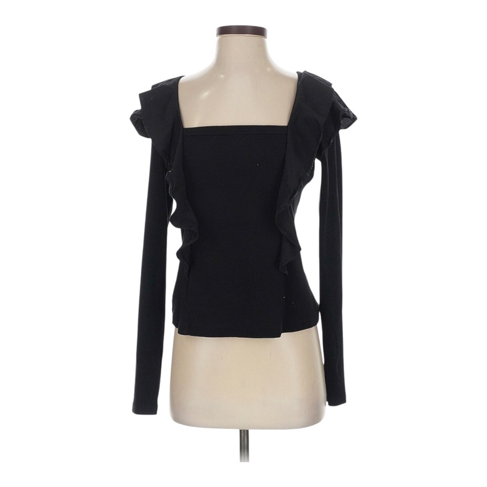 Veronica Beard Black Ruffle Blouse